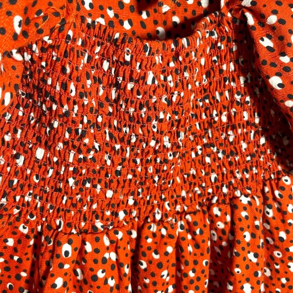 The Odells Ariel Mini Dress in Malmo Print size S Puff-Sleeved Sweetheart Boho - Picture 7 of 9